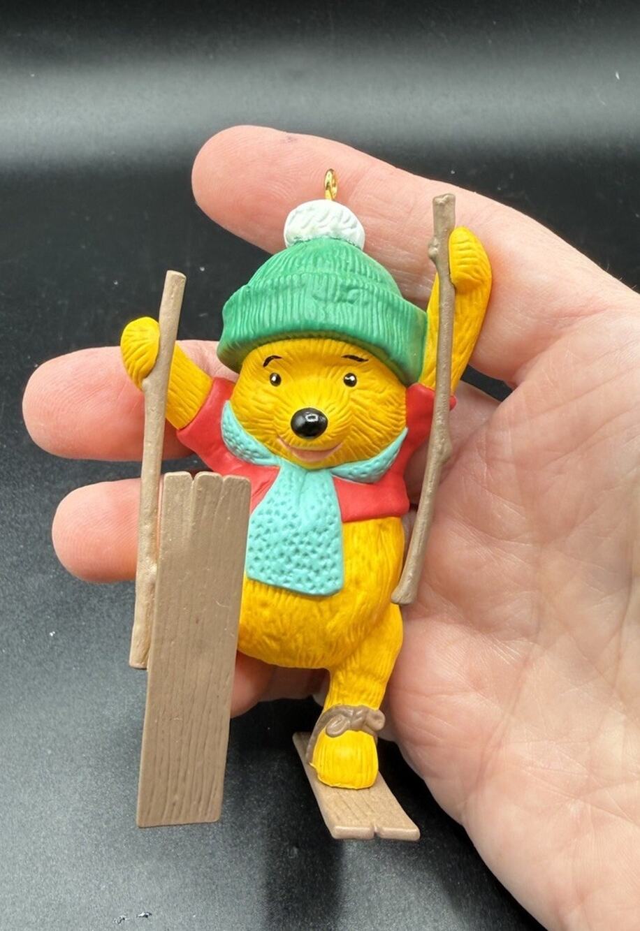 Vintage Hallmark Ornament Winnie the Pooh Collection 1993 Skiing No Box LO14